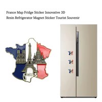 Autocollant France Carte Réfrigérateur Europe Souvenir Touristique 3D Résine Aimant Réfrigérateur Autocollants Paris Souvenirs Décorations Innovantes