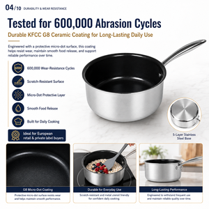 Olla de Acero Inoxidable de 5 Capas con Revestimiento Cerámico KFCC G8 de Alta Gama, Libre de PFAS, Ecológica, con Micro Puntos, para Sopa y Leche - Product Image 4