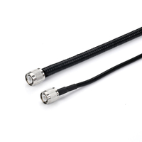 Câble coaxial mâle à connecteur, paire, métal argenté, collier moleté, broche centrale, gaine PVC lisse ondulée, usage industriel, vidéo RF