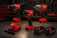 Kit combiné d'outils électriques sans fil 18V à 9 pièces, compatible avec la batterie M18, ensemble complet d'outils de construction avec batteries et chargeur