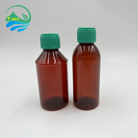 Bouteille vide en plastique de 150 ml de haute qualité pour sirop oral, flacon de sirop pour animaux de compagnie avec bouchon doseur à vis, flacon de sirop contre la toux