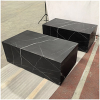 Tables basses modernes en marbre noir Marquina naturel, blocs solides, pour villa, hall d'hôtel, salon et chambre à coucher