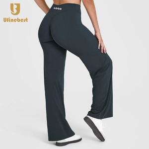 <span class=keywords><strong>Pantaloni</strong></span> da Yoga Personalizzati <span class=keywords><strong>Morbidi</strong></span> e Lisci a <span class=keywords><strong>Vita</strong></span> Alta Elasticizzati da <span class=keywords><strong>Donna</strong></span>, Modellanti e Contenitivi, a Gamba Larga, <span class=keywords><strong>con</strong></span> Effetto Push-Up e Tasche - Product Image 6