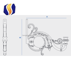 Tường khung ánh sáng chiếu sáng bên ngoài pole bracket - Product Image 4