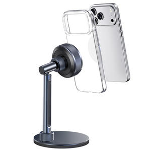 Station de charge magnétique de bureau en alliage d'aluminium 15W, <span class=keywords><strong>chargeur</strong></span> sans fil multifonctionnel 2 en 1 avec câble rétractable pour <span class=keywords><strong>iPhone</strong></span> RGB - Product Image 2