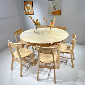 신상품 고급 가구 식탁 직사각형 식탁 세트 우드 오크 단단한 나무 테이블과 의자 세트