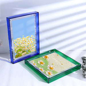 Bán hot trong suốt Acrylic hình ảnh khung màu xanh màu xanh lá cây Tường Treo Máy tính để bàn hiển thị đầy màu sắc khung ảnh - Product Image 1