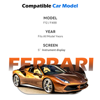 Ferrari F488 ve F12 ile uyumlu 5 inç gösterge ekranlı LVDS Kablosuz CarPlay Android Auto Retrofit Kiti