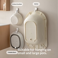 LANZYLO ODM Crochet de suspension à ventouse pour lavabo en plastique ABS, sans perçage, forte capacité de charge, sans traces, modèle suspendu pour salle de bain 72426