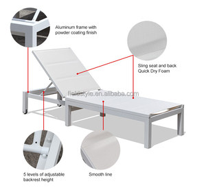 Chaise longue de <span class=keywords><strong>piscine</strong></span> VANRIOS MB4108, en aluminium, de luxe, empilable, pour la plage, la <span class=keywords><strong>piscine</strong></span>, le jardin, le patio, en plein air - Product Image 3