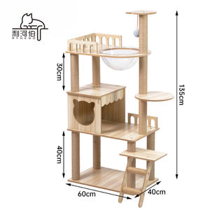 Easy Assemble Durable Multi- Level Wood Sisal Scratcher Post <strong>Cat</strong> <strong>Climbing</strong> <strong>Frame</strong> House Condo Hammock Large <strong>Cat</strong> Tree - Product Image 2