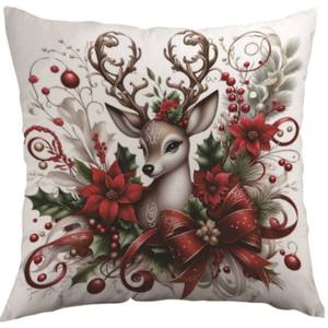 Housse de coussin de <span class=keywords><strong>voiture</strong></span> personnalisable en polyester à fermeture éclair, motif renne carré, thème Noël moderne, très esthétique et populaire - Product Image 6