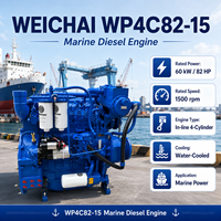 Moteur diesel marin SCDC Weichai série WP4 WP4C82-15, 60 kW, 1500 tr/min, pour bateaux de pêche, bateaux de travail et bateaux de transport en eaux intérieures