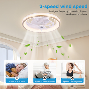 Ventilateur de plafond LED dimmable 12 pouces étanche IPX0 à fixation rapide pour chambre à coucher et maison W25033 – Lampe ventilateur W25033 – Offre Spéciale - Product Image 2