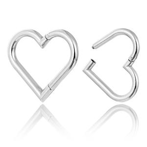 Anneaux de piercing en titane F136 en forme de cœur, plaqués or rose PVD, clicker segmenté pour nez, lèvre, hélix, bijoux de fête - Product Image 5