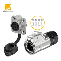 Connecteur métallique étanche IP68 E-Weichat LP16 M16 2/3/4/5/7/8/9 broches, prise simple à quatre trous, 10A 400V/250V