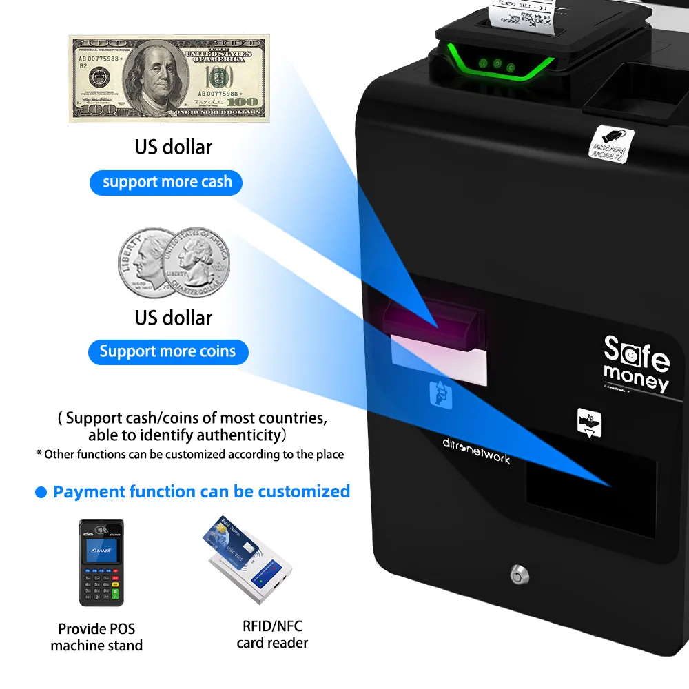 信頼性の識別をサポート多目的紙幣コイン10.1インチ静電容量式タッチスクリーン通貨交換キオスク