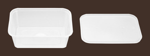 Boîte à lunch jetable en PP transparent avec couvercles, 500 ml, récipient alimentaire rectangulaire pour emporter, compatible micro-ondes, boîte de préparation des repas - Product Image 4
