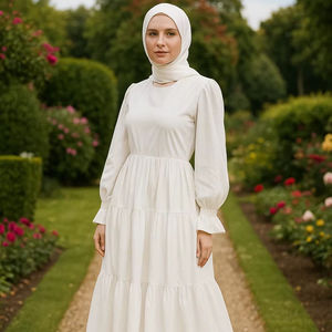 アバヤ女性用イスラム教徒のドレス20235ドバイソリッドカラーJilbab <span class=keywords><strong>Abaya</strong></span>イスラム教徒のドレス - Product Image 2