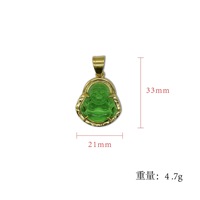 Mini 18 Karat Gold Edelstahl glänzend gefärbtes Glas Mark Maitreya Buddha Anhänger Schmuck mit großem Bauch Maitreya