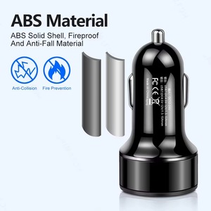 ที่ชาร์จในรถยนต์แบบ USB คู่ 5V 3A อะแดปเตอร์ชาร์จเร็ว ABS โครงสร้างแข็งสำหรับโทรศัพท์มือถือ - Product Image 1