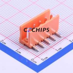 HT396R-05P-14-00A Wire-to-<b>Board</b> <b>Pin</b> Header Bent Lead Through Hole,P=3.96mm Connector 1x5P 3.96mm Right Angle Insert 5P - Product Image 1