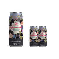 Boissons gazeuses personnalisées à la mûre fruitée, en canettes d'aluminium de 500 ml, avec logo imprimé, prêtes à boire, 7,5 % ABV, cocktail fort