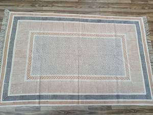 <b>Boho</b> Kilim Style Cotton Dhurrie <b>Rug</b> Hand Block Printed Bedroom Decor Floor <b>Rug</b> Home Carpet - Product Image 1