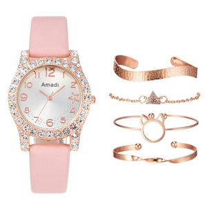 Nouvelle Montre Digitale à Quartz Amadi Simple et Tendance pour Femme, Bracelet Exquis en Cuir, Boîtier en Alliage, Idéale pour un Cadeau - Product Image 1