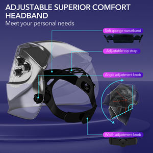 TRQ OEM ODM personnalisé 100*80mm grand champ de Vision 4 capteurs à l'intérieur et à l'extérieur réglable assombrissement automatique casque de soudage - Product Image 5