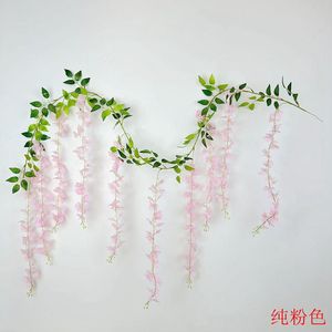 Fleurs artificielles de glycine Hankun, guirlande en soie de 1,8 m de long, décoration de mariage, verdure murale pour la maison - Product Image 3