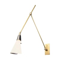 Applique murale LED traditionnelle en fer avec bras articulé en laiton réglable, lumière blanc chaud doux 2700K, IRC 80, vente en gros, personnalisable pour hôtels et cafés