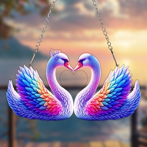 Transfronterizo nuevo par Color Cisne acrílico trampero sala de estar ventana <span class=keywords><strong>vacaciones</strong></span> escena decoración colgante - Product Image 3