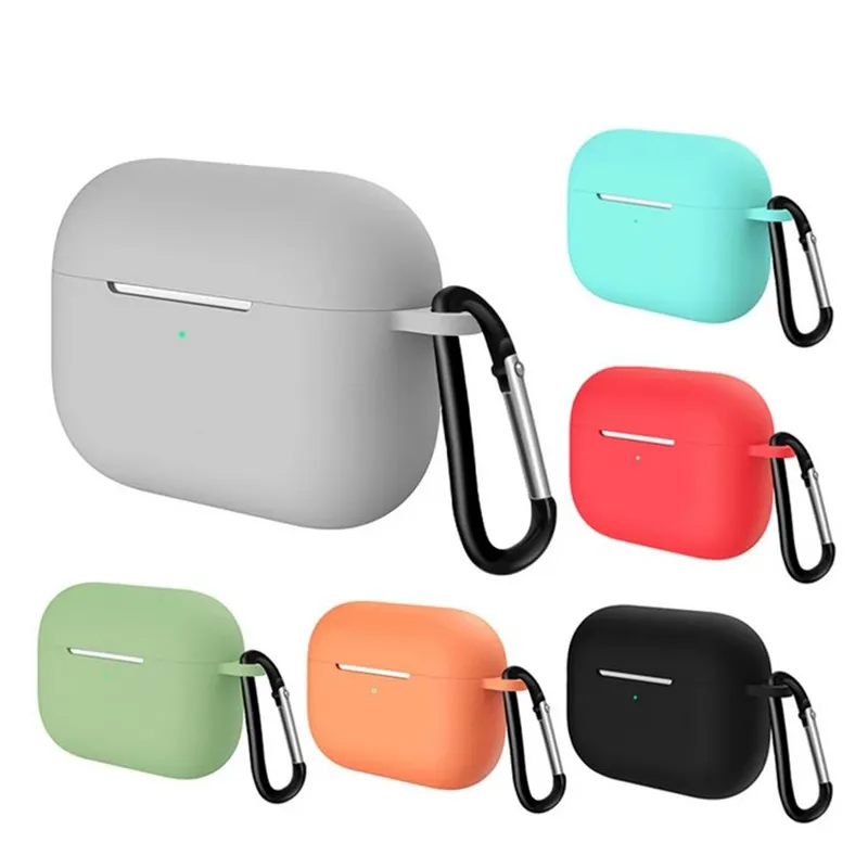 Silicone Cover Case For Apple Airpods Metal Hook Case For Airpods 1 2 3 Pro Earphone Accessories