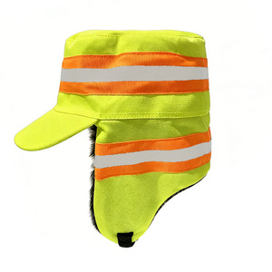 Casquette de travail imperméable haute visibilité <span class=keywords><strong>d</strong></span>'hiver avec bandes réfléchissantes, unisexe, fluorescente, avec protège-oreilles, pour travaux de construction en extérieur - Product Image 5