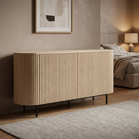 Buffet de cuisine moderne en bois de grande taille pour salon d'hôtel, appartement, ou maison – Meuble de rangement de haute qualité