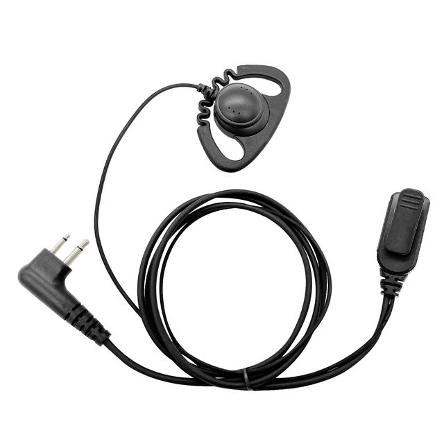 D Shape Earpiece Headset PTT for Motorola Two Way Radio Walkie Talkie 2pin