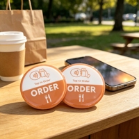 Sous-verre et porte-menu personnalisés en époxy NFC étanches pour restaurants, cafés, bars