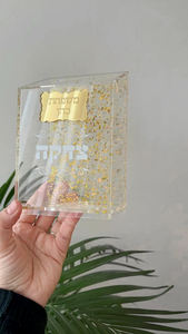 Judaica Lucite Glitter Gold Tzedakah Box Boîte <span class=keywords><strong>de</strong></span> don <span class=keywords><strong>de</strong></span> <span class=keywords><strong>fonds</strong></span> <span class=keywords><strong>de</strong></span> bienfaisance en acrylique juif - Product Image 5