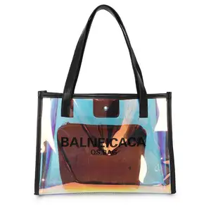 Designer Dames Alibaba Winkelen Handtas Goedkope Holografische Transparante Pvc Zomer Strandtas Clear Tassen Voor Vrouwen