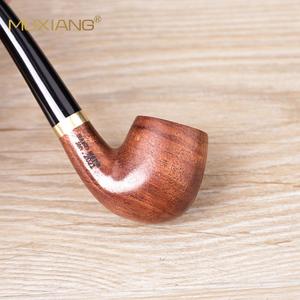 Muxiang Wooden Tobacco Pipe Bent Shape Rosewood Handle Smoking Accessory For Reading Gift - Product Image 3