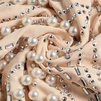 Robe de soirée élégante pour femme en strass et perles, manches longues, col rond, robe de soirée élégante, mini robe crayon pour soirée en boîte de nuit