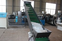 Déchets pp pe film tissé sacs flocons mous matériel en plastique anneau d'eau face cutter ligne de pelletisation granulation machine