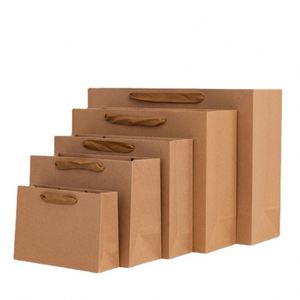 Luxury Eco-friendly Recycled Kraft Paper Bags Brown Handle Custom Logo Biodegradable for Food Takeaway Clothing <b>Fur</b> Packaging - Product Image 2