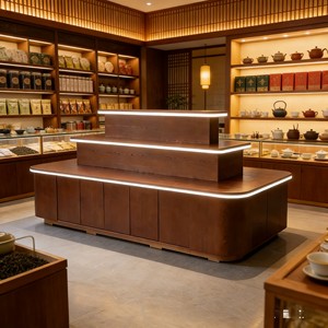 Vitrina Cuadrada de Madera Maciza Marca SEM con Luz LED, Portátil y Personalizable para Supermercados, Centros Comerciales y Exposiciones - Product Image 6