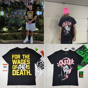 T-<span class=keywords><strong>shirt</strong></span> unisexe en coton pur SYNA WORLD, style américain, imprimé lettres hip-hop, col rond, manches courtes, respirant, coupe ample - Product Image 3