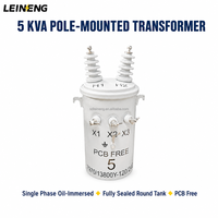 Transformateur monophasé monté sur poteau LEINENG 3 5 10 15 25 50 kVA 11 kV 400 V immergé dans l'huile à enroulement en cuivre pour ligne aérienne