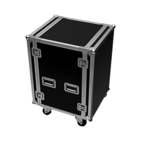 Mélangeur DJ populaire en aluminium noir léger et simple, flight case 12U avec roulettes et fermeture éclair