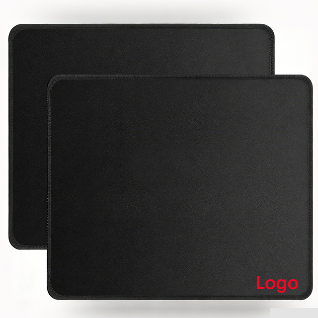 Custom Logo Black Mouse Pad Bulk with Stitched Edge 3mm Premium Textured Non-Slip Rubber Base for Office & Home