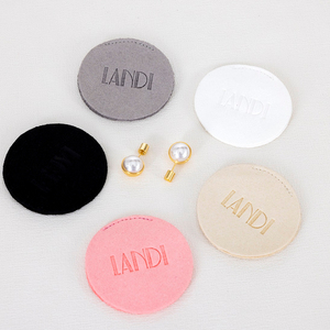 Custom Logo Stylish Small <b>Gift</b> Pouch Packaging Round Shape Ring Pouch Round Jewelry Pouch Custom Box Packaging for Bracelet - Product Image 3